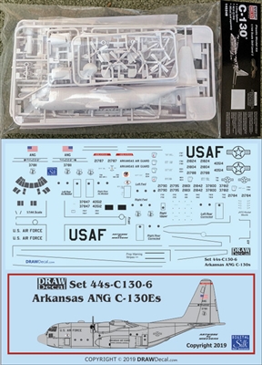 1:144 Minicraft Lockheed C.130A/E/H/J Hercules Kit + DRAW USAF Arkansas ANG Decal