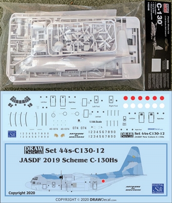 1:144 Minicraft Lockheed C.130A/E/H/J Hercules Kit + DRAW JASDF (blue camo cs)  C.130H Hercules Decal