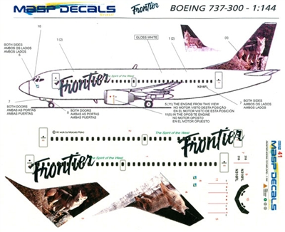 1:144 Frontier Boeing 737-300 'Wolf'