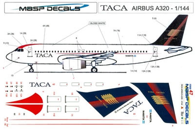 1:144 Grupo Taca Airbus A.320