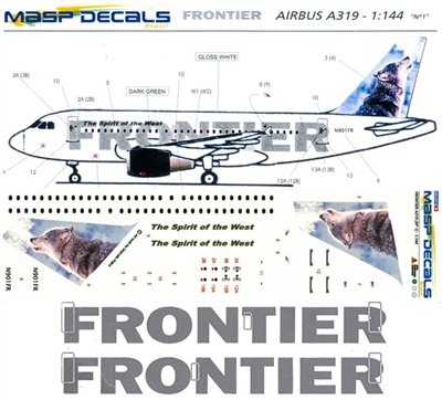 1:144 Frontier Airbus A.319 'Gray Wolf'