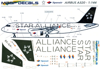 1:144 Spannair 'Star Alliance' Airbus A.320