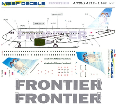 1:144 Frontier Airbus A.319 'Dall Sheep'