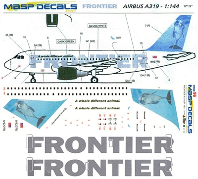1:144 Frontier Airbus A.319 'Bottlenose Dolphin'