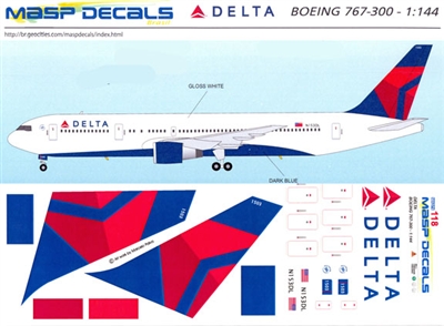 1:144 Delta Airlines (2007cs) Boeing 767-300