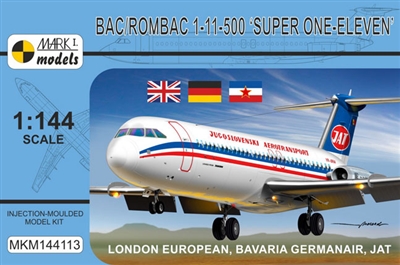 1:144 BAC 1-11-500, London European, Bavaria Germanair, JAT