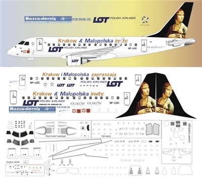 1:144 LOT Polish 'Krakow & Malopolska' Embraer 170