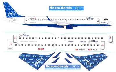 1:144 JetBlue Embraer 190 (bubbles tail)