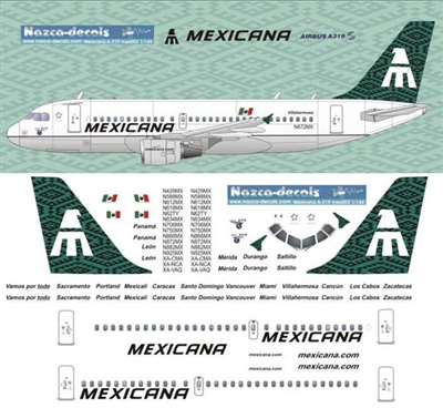 1:144 Mexicana Airbus A.319
