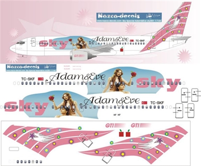 1:144 Sky Boeing 737-400 (pink) 'Adam and Eve'