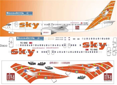 1:144 Sky (orange) Boeing 737-300