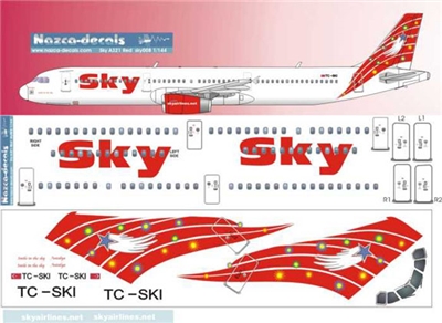 1:144 Sky (red) Airbus A.321