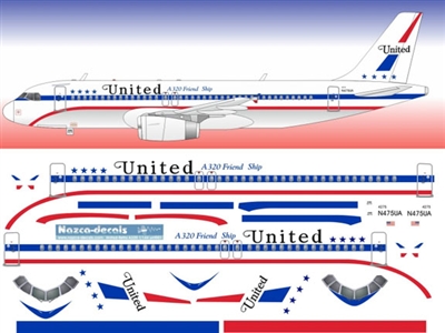 1:144 United Airlines (retro cs) Airbus A.320