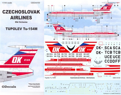 1:144 Czechoslovak Airlines (older cs) Tupolev 154M