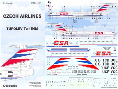 1:144 CSA Czech Airlines Tupolev 154M