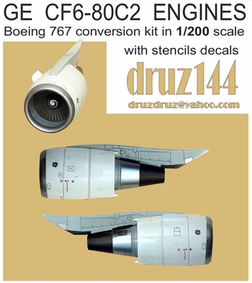 1:200 GE CF6-80C2 Engines (2) for Boeing 767-200/-300
