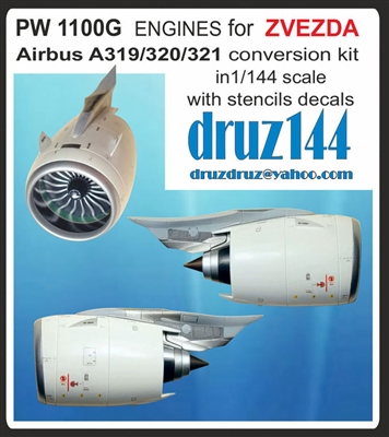 1:144 PW 1100G Engines (2) for Airbus A.320 (Zvezda kit)