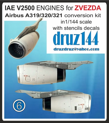 1:144 IAE V.2500 Engines (2) for Airbus A.320 (Zvezda kit)