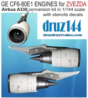 1:144 General Electric  CF6-80E1 Engines (2) for Airbus A330 (Zvezda kit)