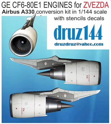 1:144 General Electric  CF6-80E1 Engines (2) for Airbus A330 (Zvezda kit)