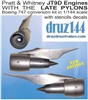 1:144 Pratt & Whitney PW JT9D Engines (4) for Boeing 747-100/200/300 (later pylons)