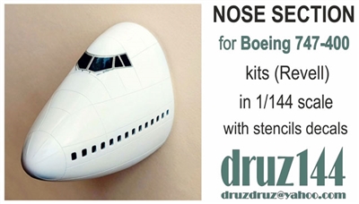 1:144 Nose section for Boeing 747-400 kit (Revell)