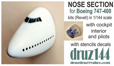 1:144 Nose section for Boeing 747-400 kit , with Cockpit (Revell)