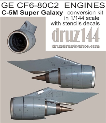 1:144 General Electric CF6-80C2 Engines (4) for Lockheed C-5M Super Galaxy