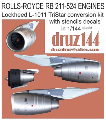 1:144 Rolls-Royce RB211-524 Engines (Late Version, 2+1) for Lockheed L.1011 Tristar