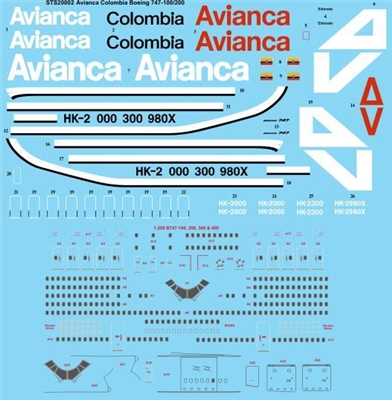 1:200 Avianca Colombia Boeing 747-200B
