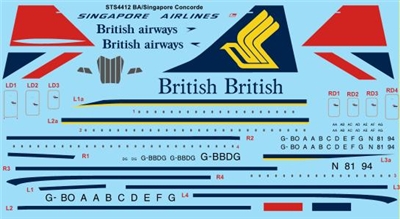 1:144 Singapore Airlines / British Airways BAC Sud Concorde