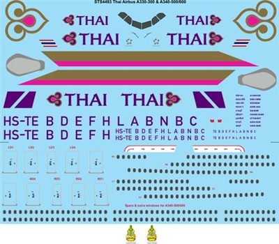 1:144 Thai Airways Airbus A.330-300, A.340-500/-600