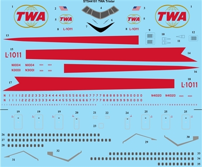 1:144 Trans World Airlines (twin globe) L.1011 Tristar