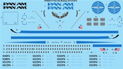 1:144 Pan Am (later cs) Boeing 727-21/-21C