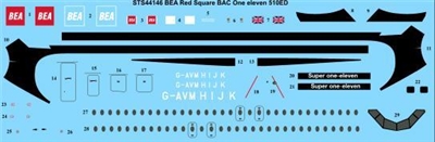 1:144 BEA (red square cs) BAC 1-11-500