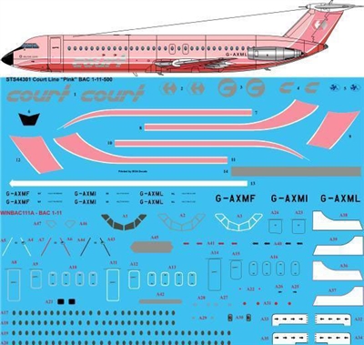 1:144 Court Line (pink cs) BAC 1-11-500