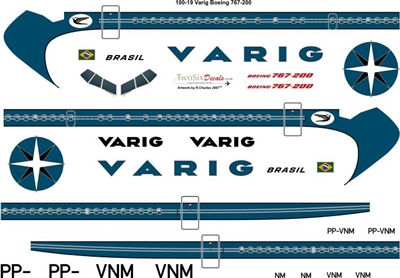 1:100 Varig (early cs) Boeing 767-200