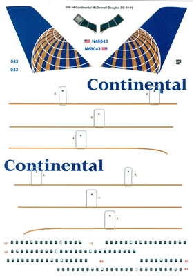1:100 Continental Airlines McDD DC-10-30