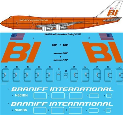 1:100 Braniff International Boeing 747-127 'Big Orange'
