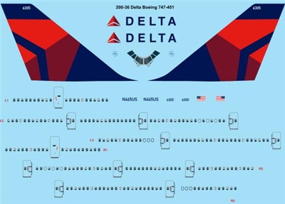 1:200 Delta Airlines (2007 cs) Boeing 747-400