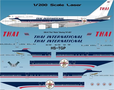 1:200 Thai Airways 'retro cs' Boeing 747-400