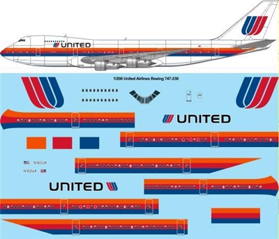 1:200 United Airlines Boeing 747-200B