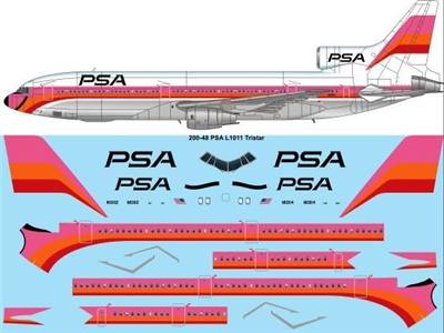 1:200 Pacific Southwest Airlines L.1011 Tristar 1