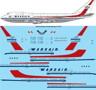 1:200 Wardair Canada (early cs) Boeing 747-1D1