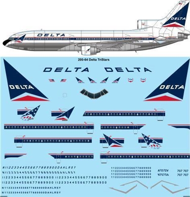 1:200 Delta Airlines L.1011 Tristar