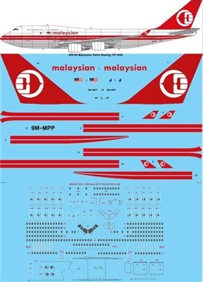 1:200 Malaysian Airlines 'retro' Boeing 747-400