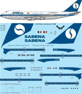 1:200 Sabena (later cs) Boeing 747-129