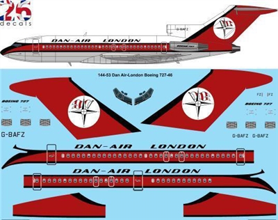 1:144 Dan Air Boeing 727-100