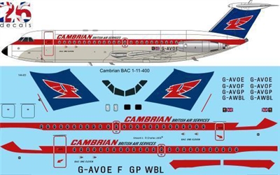 1:144 Cambrian Airways BAC 1-11-400