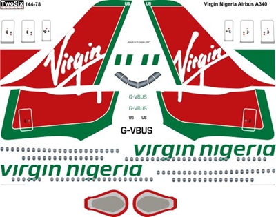 1:144 Virgin Nigeria Airbus A.340-300